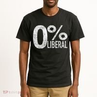 Anti Liberal Democrat Zero Percent Liberal Pro Trump Tall T-Shirt thumb 2