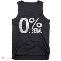 Anti Liberal Democrat Zero Percent Liberal Pro Trump Tank Top thumb 0