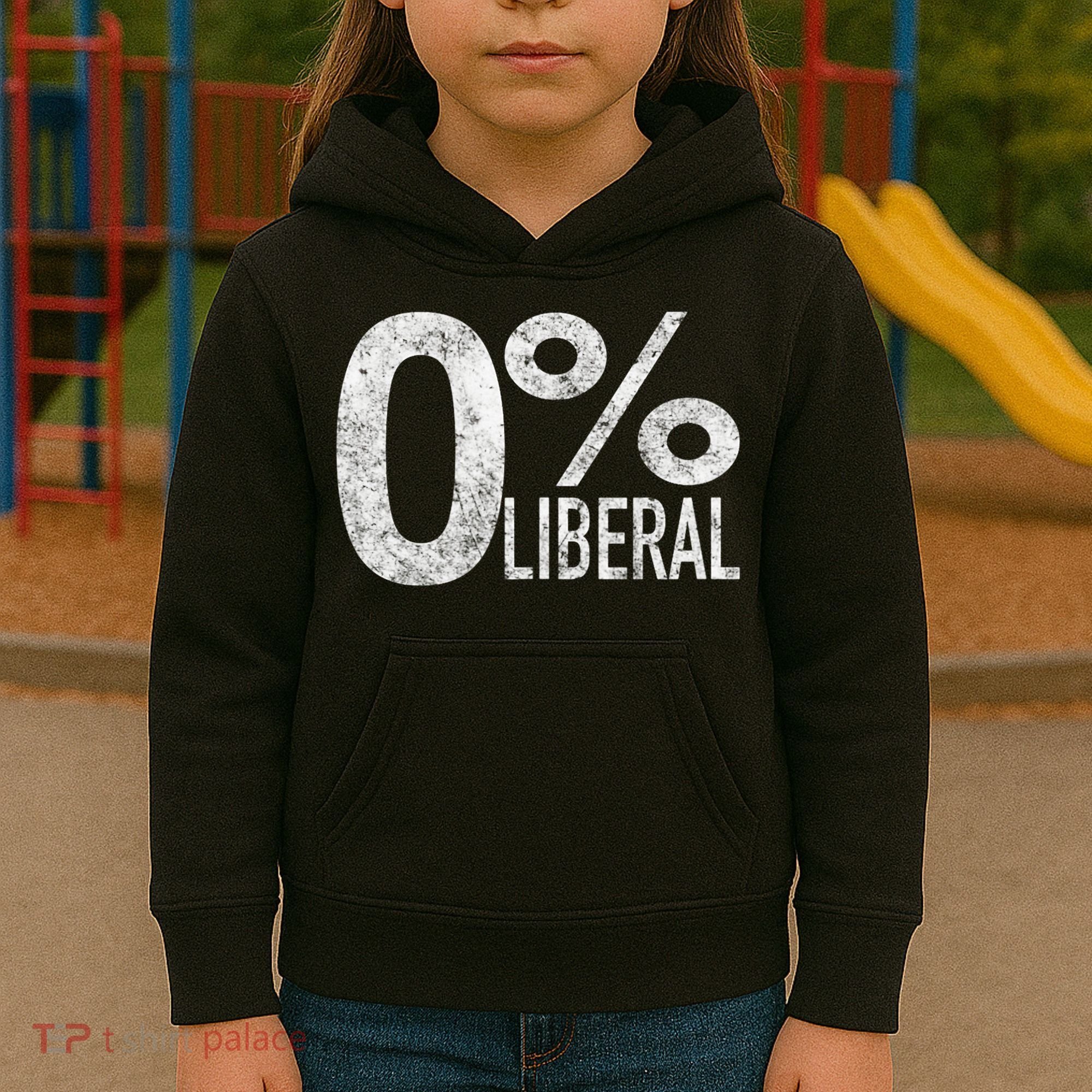 Anti Liberal Democrat Zero Percent Liberal Pro Trump Kids Hoodie