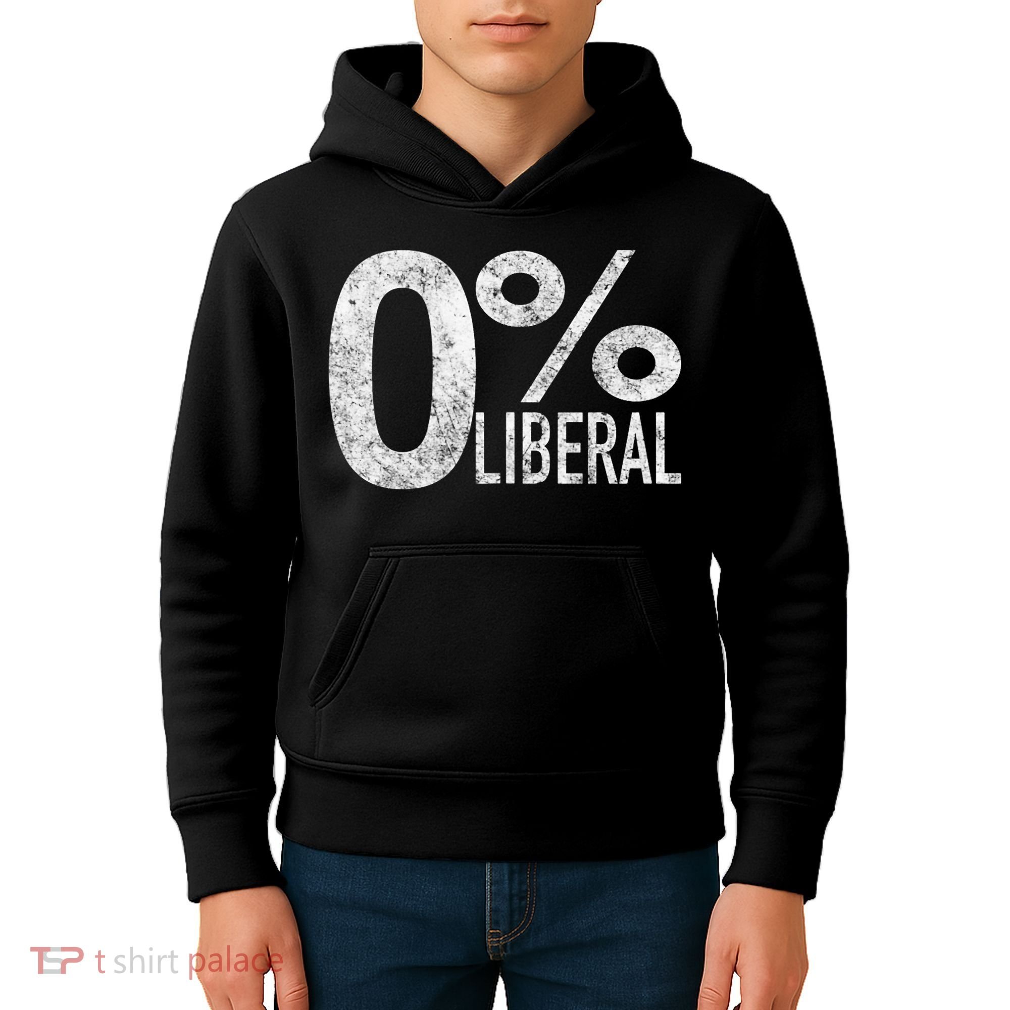 Anti Liberal Democrat Zero Percent Liberal Pro Trump Kids Hoodie