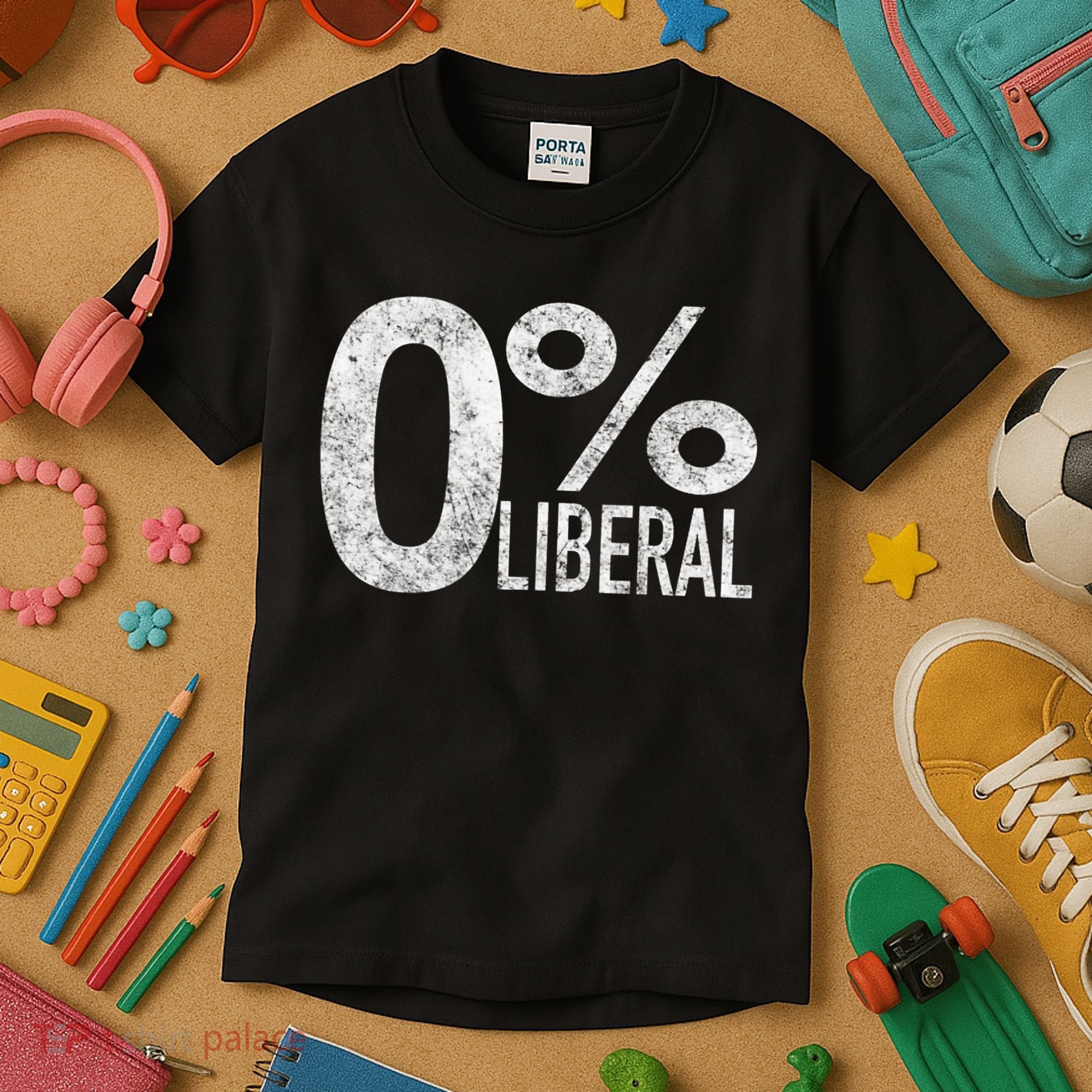 Anti Liberal Democrat Zero Percent Liberal Pro Trump Kids T-Shirt