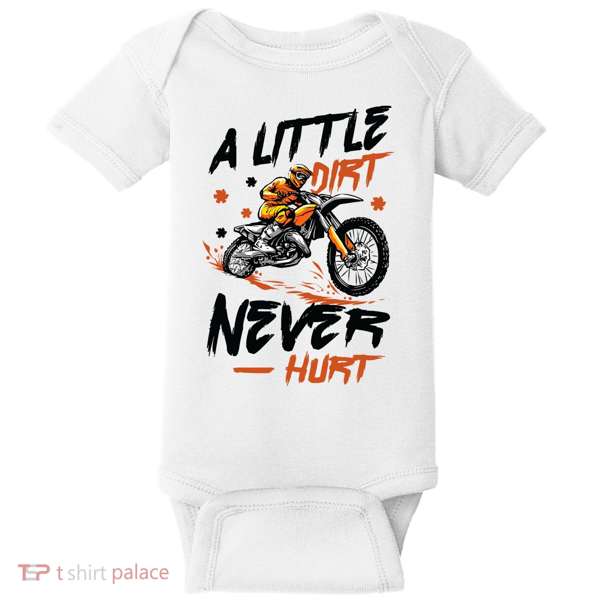 A Little Dirt Never Hurt Motorcross Dirt Bike Baby Bodysuit