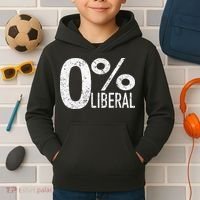 Anti Liberal Democrat Zero Percent Liberal Pro Trump Kids Hoodie thumb 2