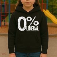 Anti Liberal Democrat Zero Percent Liberal Pro Trump Kids Hoodie thumb 3