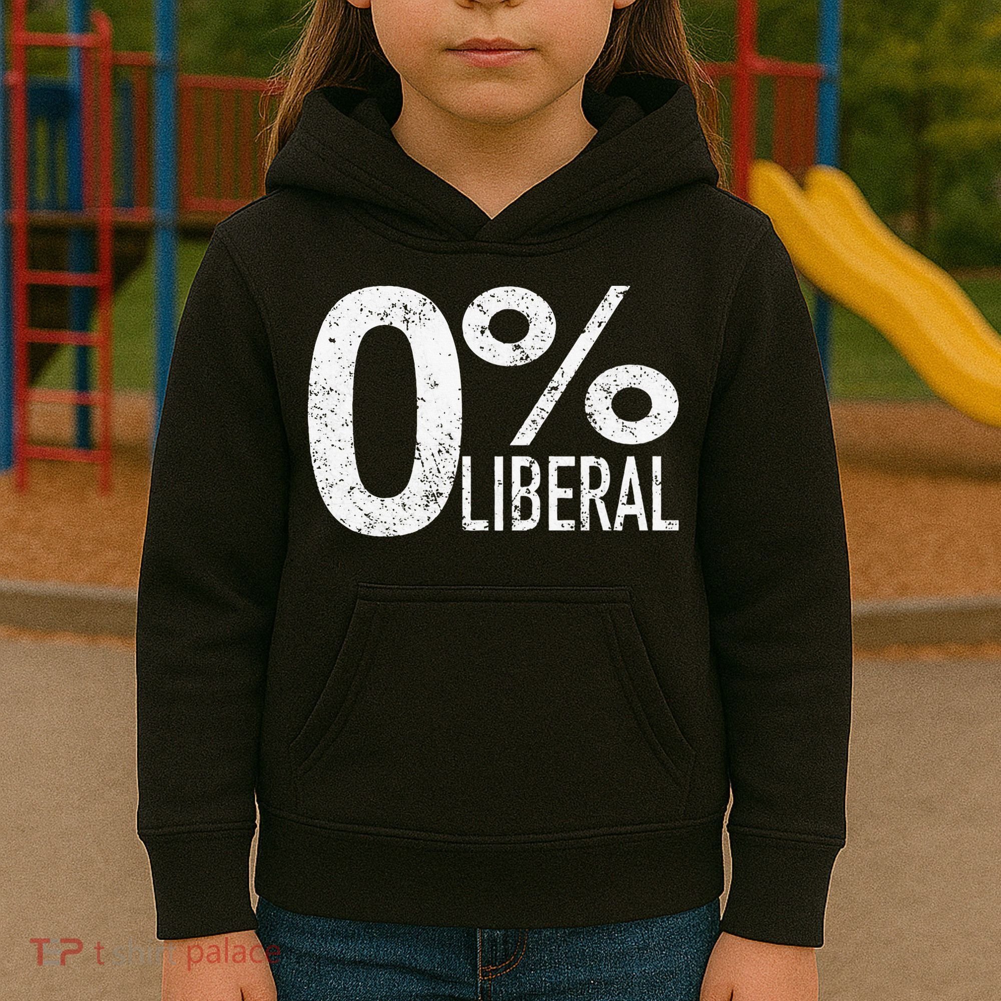 Anti Liberal Democrat Zero Percent Liberal Pro Trump Kids Hoodie