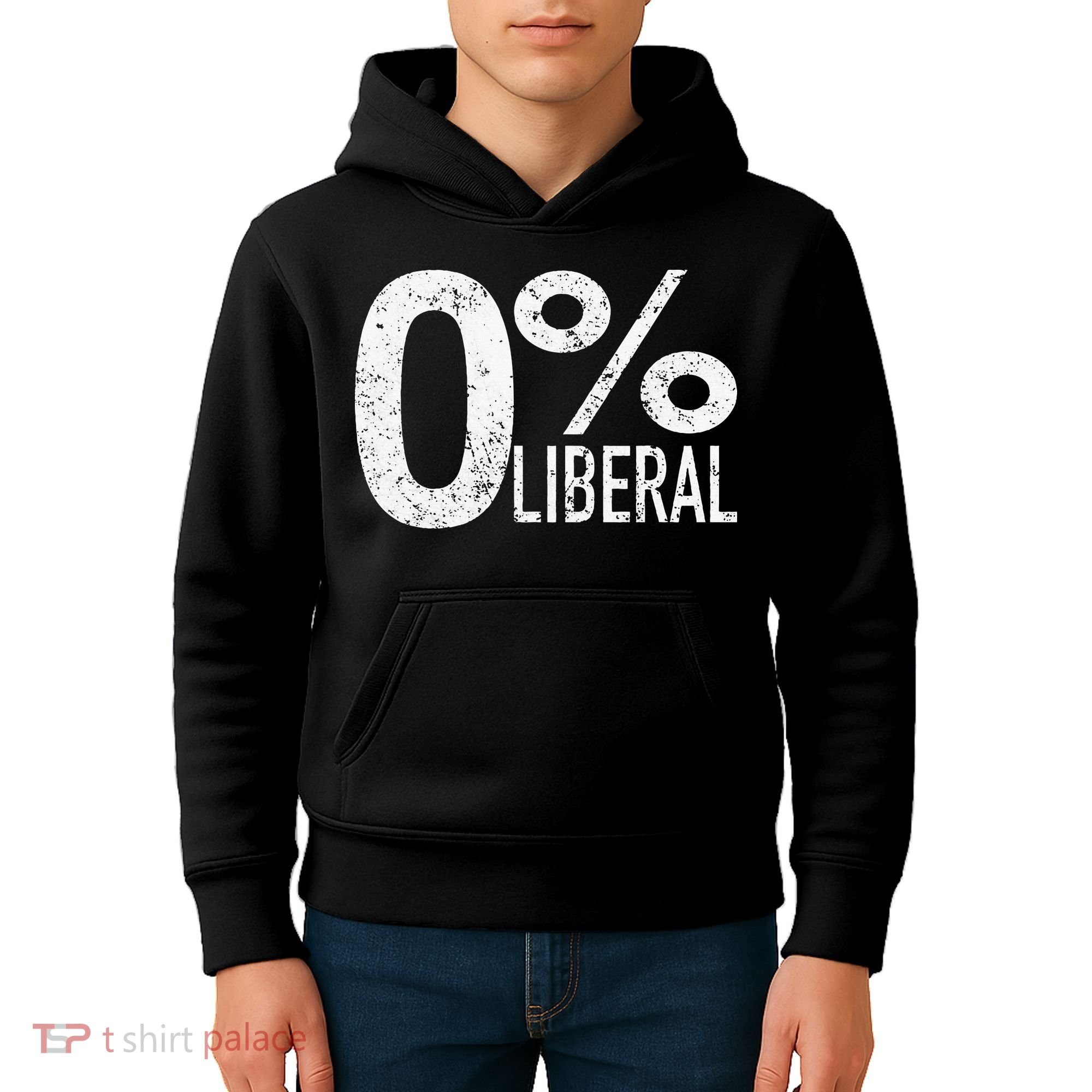 Anti Liberal Democrat Zero Percent Liberal Pro Trump Kids Hoodie
