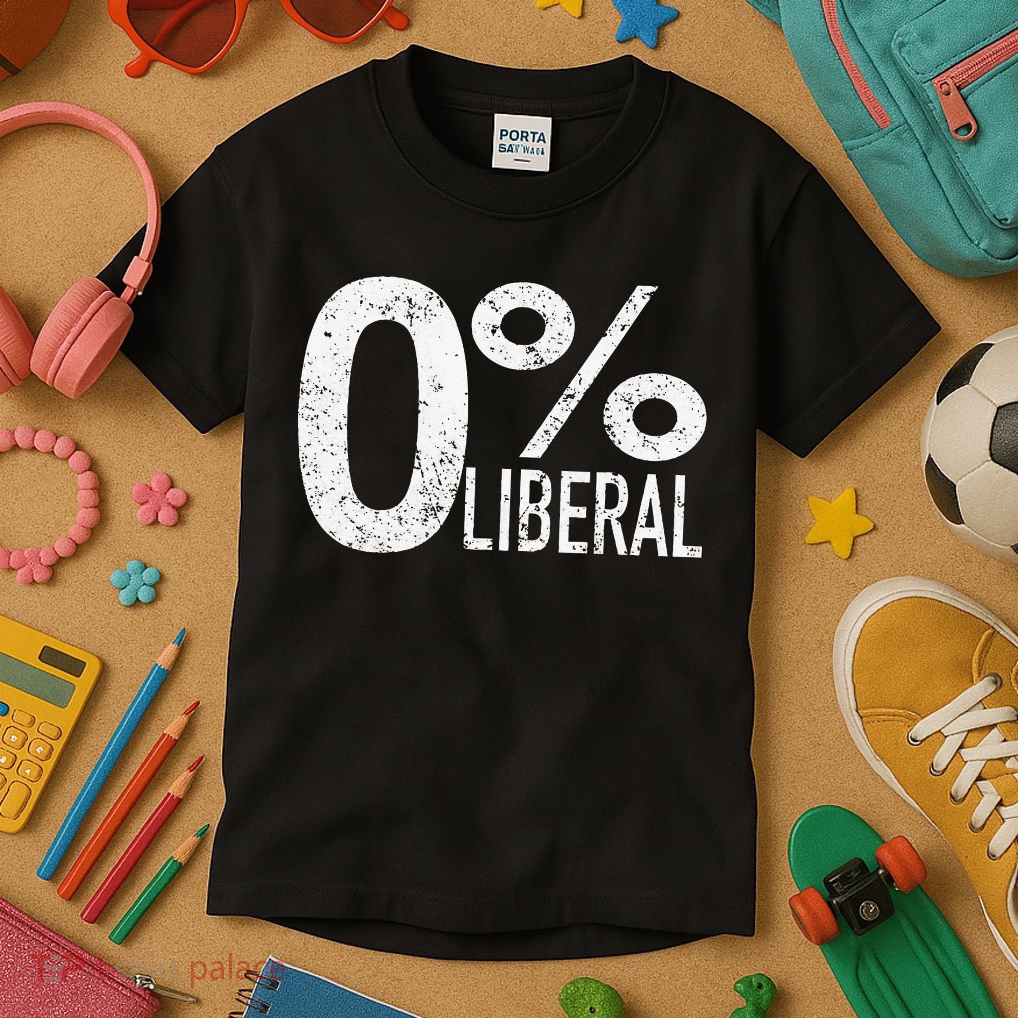 Anti Liberal Democrat Zero Percent Liberal Pro Trump Kids T-Shirt