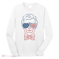 Abe Line Drawing Usa 4th Of July President Abraham Lincoln Long Sleeve Shirt thumb 0