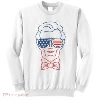 Abe Line Drawing Usa 4th Of July President Abraham Lincoln Sweatshirt thumb 0