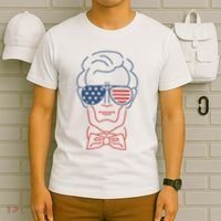 Abe Line Drawing Usa 4th Of July President Abraham Lincoln T-Shirt thumb 6