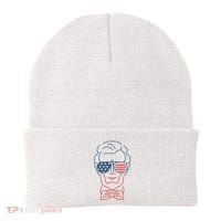 Abe Line Drawing Usa 4th Of July President Abraham Lincoln Beanie thumb 0