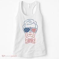 Abe Line Drawing Usa 4th Of July President Abraham Lincoln Women's Tank Top thumb 0