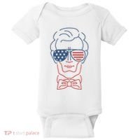 Abe Line Drawing Usa 4th Of July President Abraham Lincoln Baby Bodysuit thumb 0