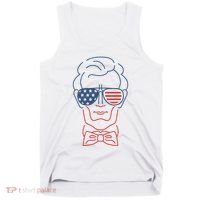 Abe Line Drawing Usa 4th Of July President Abraham Lincoln Tank Top thumb 0