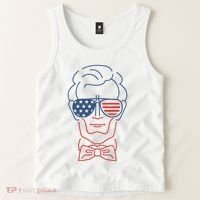 Abe Line Drawing Usa 4th Of July President Abraham Lincoln Tank Top thumb 2
