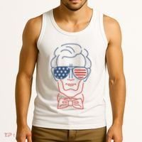 Abe Line Drawing Usa 4th Of July President Abraham Lincoln Tank Top thumb 3