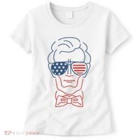 Abe Line Drawing Usa 4th Of July President Abraham Lincoln Women's T-Shirt thumb 0