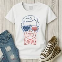 Abe Line Drawing Usa 4th Of July President Abraham Lincoln Women's T-Shirt thumb 3