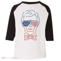 Abe Line Drawing Usa 4th Of July President Abraham Lincoln Toddler Fine Jersey T-Shirt thumb 0
