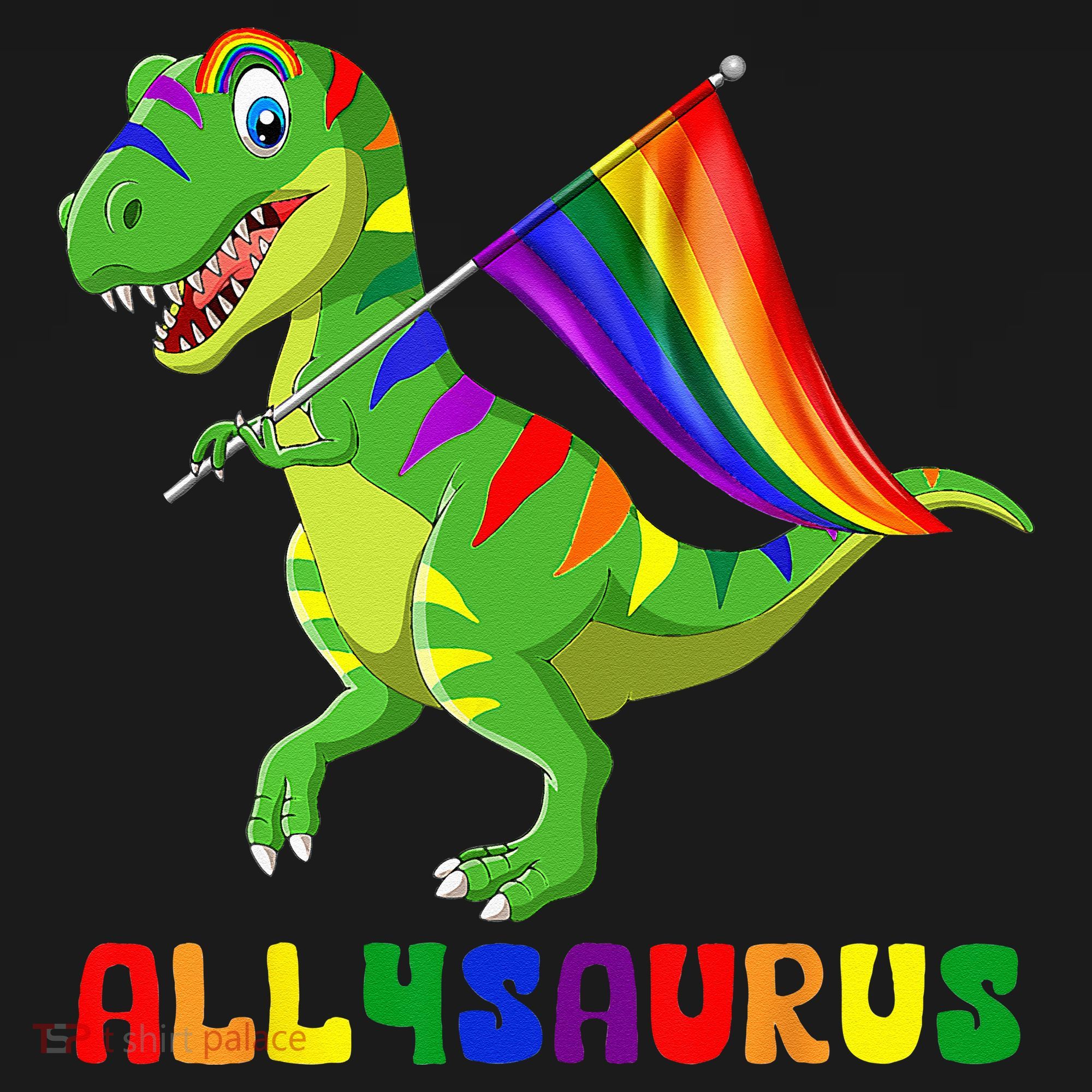 Allysaurus LGBT Dinosaur Rainbow Flag Ally LGBT Pride Backpack