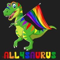 Allysaurus LGBT Dinosaur Rainbow Flag Ally LGBT Pride Tumbler thumb 3