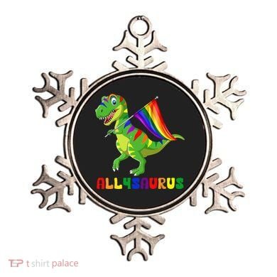 Allysaurus LGBT Dinosaur Rainbow Flag Ally LGBT Pride Ornament