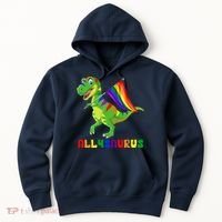 Allysaurus LGBT Dinosaur Rainbow Flag Ally LGBT Pride Hoodie thumb 0