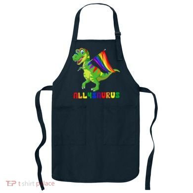 Allysaurus LGBT Dinosaur Rainbow Flag Ally LGBT Pride Apron