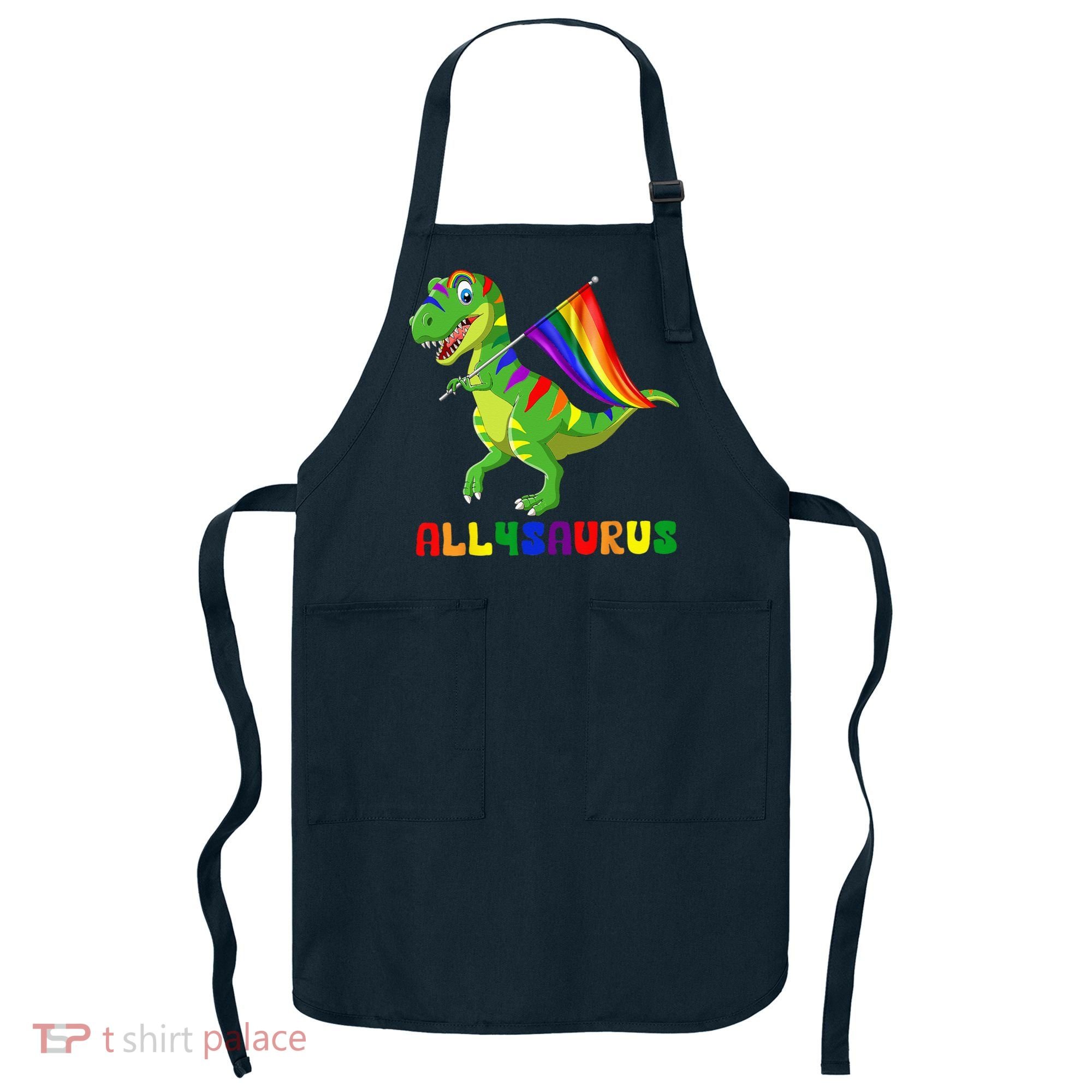 Allysaurus LGBT Dinosaur Rainbow Flag Ally LGBT Pride Apron