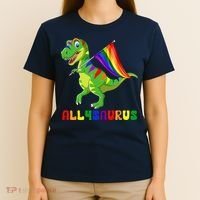 Allysaurus LGBT Dinosaur Rainbow Flag Ally LGBT Pride T-Shirt thumb 4