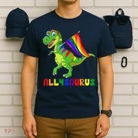 Allysaurus LGBT Dinosaur Rainbow Flag Ally LGBT Pride T-Shirt thumb 6