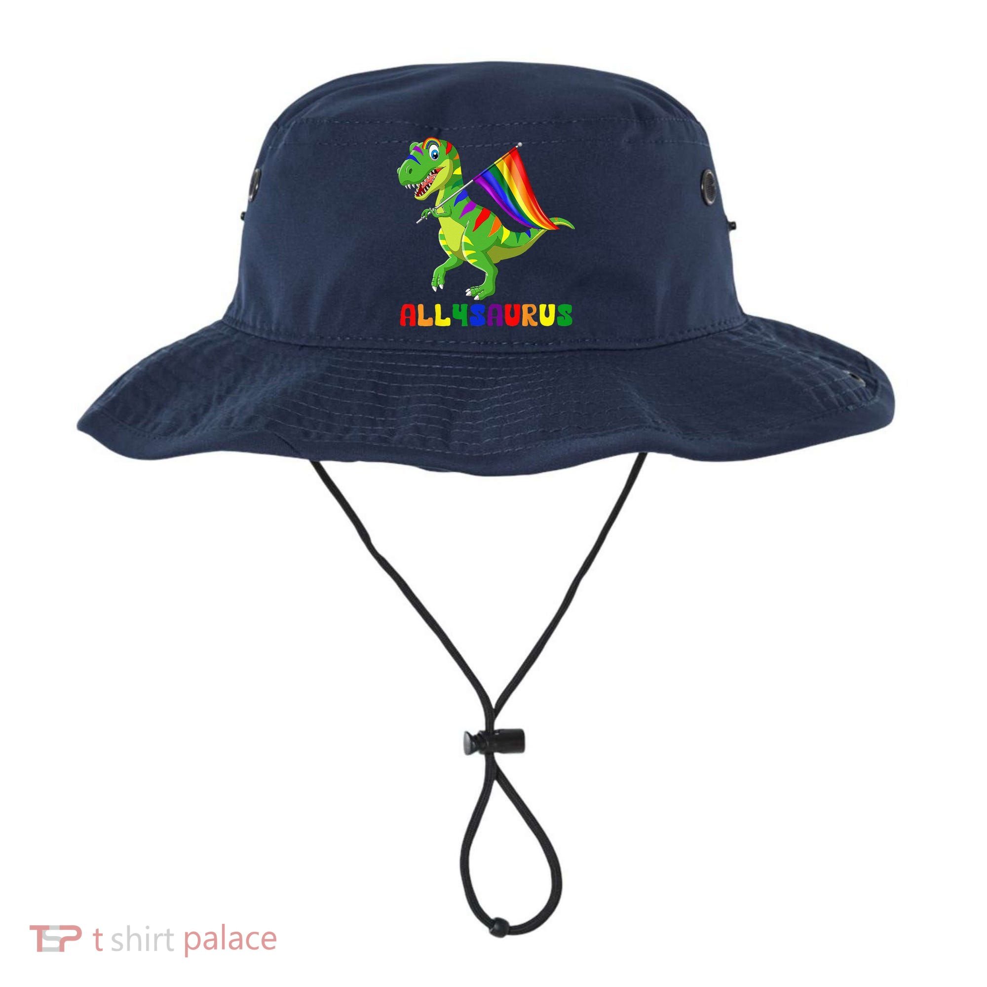 Allysaurus LGBT Dinosaur Rainbow Flag Ally LGBT Pride Bucket Hat