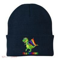 Allysaurus LGBT Dinosaur Rainbow Flag Ally LGBT Pride Beanie thumb 0