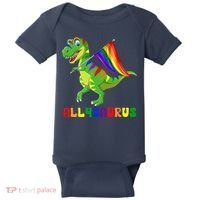 Allysaurus LGBT Dinosaur Rainbow Flag Ally LGBT Pride Baby Bodysuit thumb 0