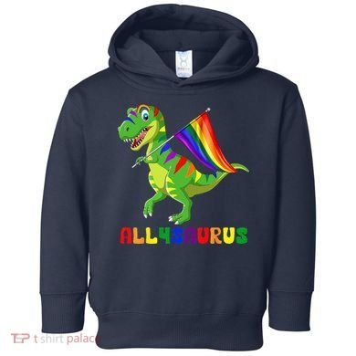 Allysaurus LGBT Dinosaur Rainbow Flag Ally LGBT Pride Toddler Hoodie