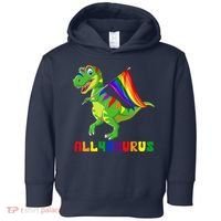 Allysaurus LGBT Dinosaur Rainbow Flag Ally LGBT Pride Toddler Hoodie thumb 0