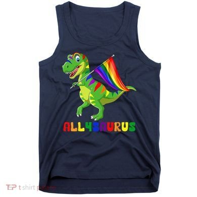 Allysaurus LGBT Dinosaur Rainbow Flag Ally LGBT Pride Tank Top