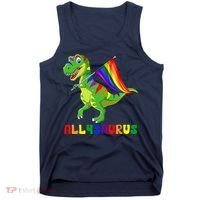 Allysaurus LGBT Dinosaur Rainbow Flag Ally LGBT Pride Tank Top thumb 0