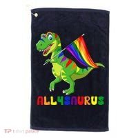 Allysaurus LGBT Dinosaur Rainbow Flag Ally LGBT Pride Golf Towel thumb 0