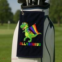 Allysaurus LGBT Dinosaur Rainbow Flag Ally LGBT Pride Golf Towel thumb 2