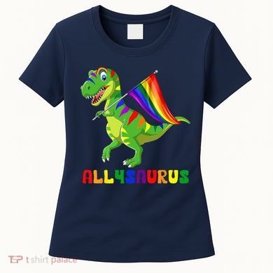 Allysaurus LGBT Dinosaur Rainbow Flag Ally LGBT Pride Women's T-Shirt