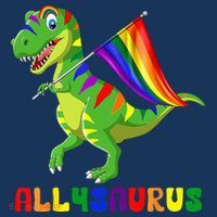 Allysaurus LGBT Dinosaur Rainbow Flag Ally LGBT Pride Kids Hoodie thumb 5