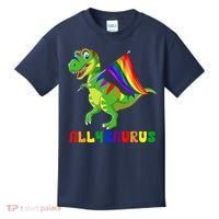 Allysaurus LGBT Dinosaur Rainbow Flag Ally LGBT Pride Kids T-Shirt thumb 0