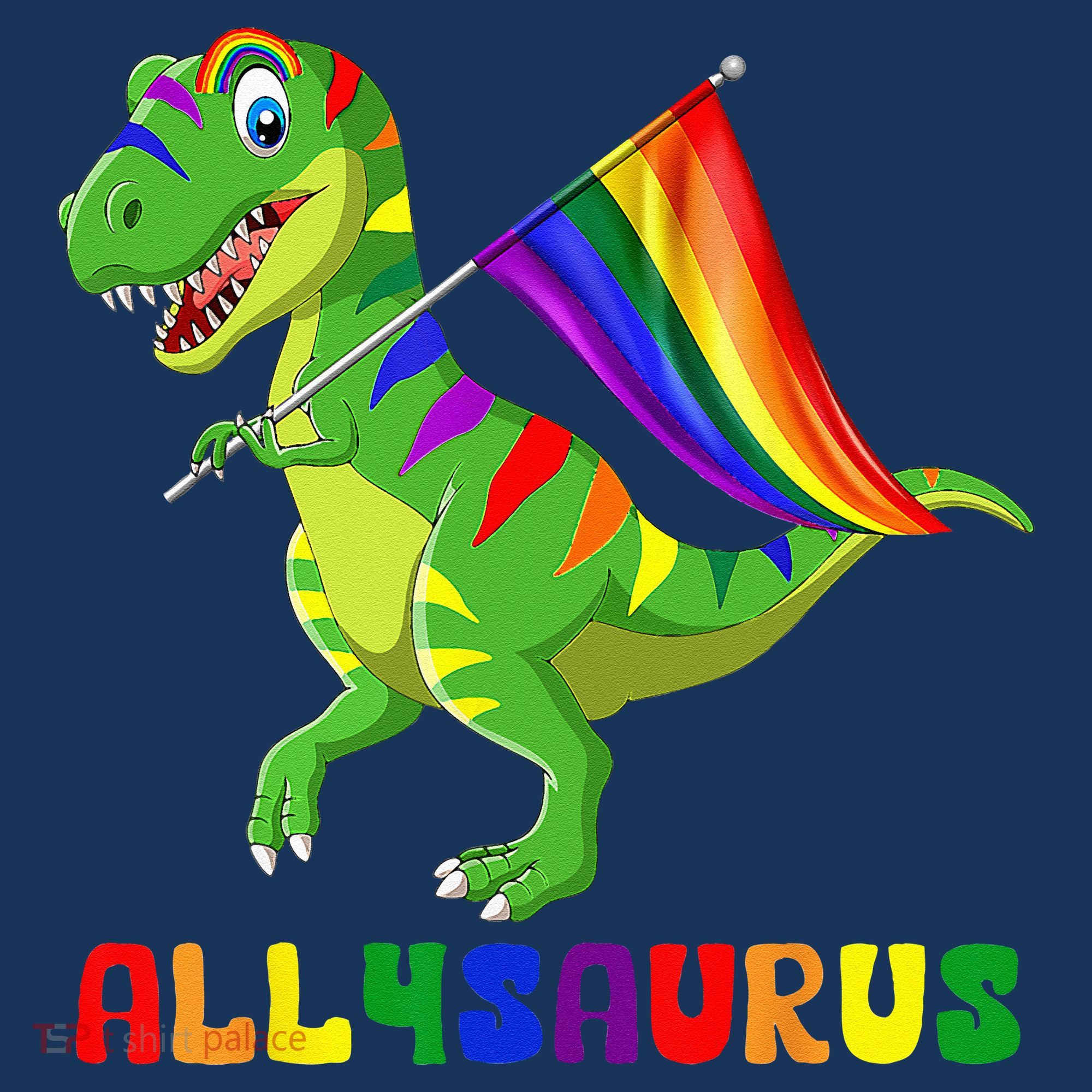 Allysaurus LGBT Dinosaur Rainbow Flag Ally LGBT Pride Kids T-Shirt