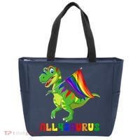 Allysaurus LGBT Dinosaur Rainbow Flag Ally LGBT Pride Tote Bag thumb 0