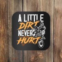 A Little Dirt Never Hurt Funny Motocross Dirt Bike Coaster thumb 0