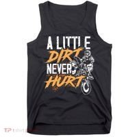 A Little Dirt Never Hurt Funny Motocross Dirt Bike Tank Top thumb 0
