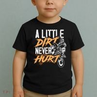 A Little Dirt Never Hurt Funny Motocross Dirt Bike Toddler T-Shirt thumb 2