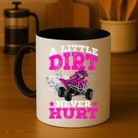 A Little Dirt Never Hurt 4 Wheeler Atv Quad Girl Coffee Mug thumb 4