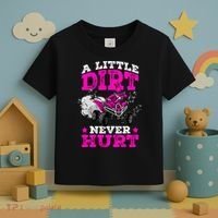 A Little Dirt Never Hurt 4 Wheeler Atv Quad Girl Toddler T-Shirt thumb 3